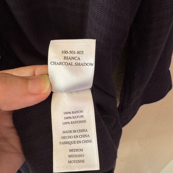 Rails Bianca Long Sleeve Tunic Dress Women’s M Charcoal Shadow Plaid Button Up - Picture 8 of 14